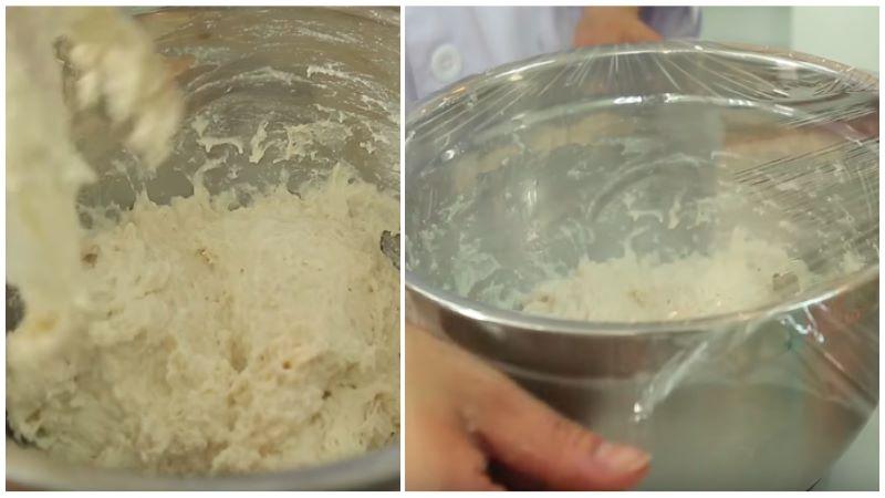 Vỏ bánh ủ trong khoảng 30 - 45 phút