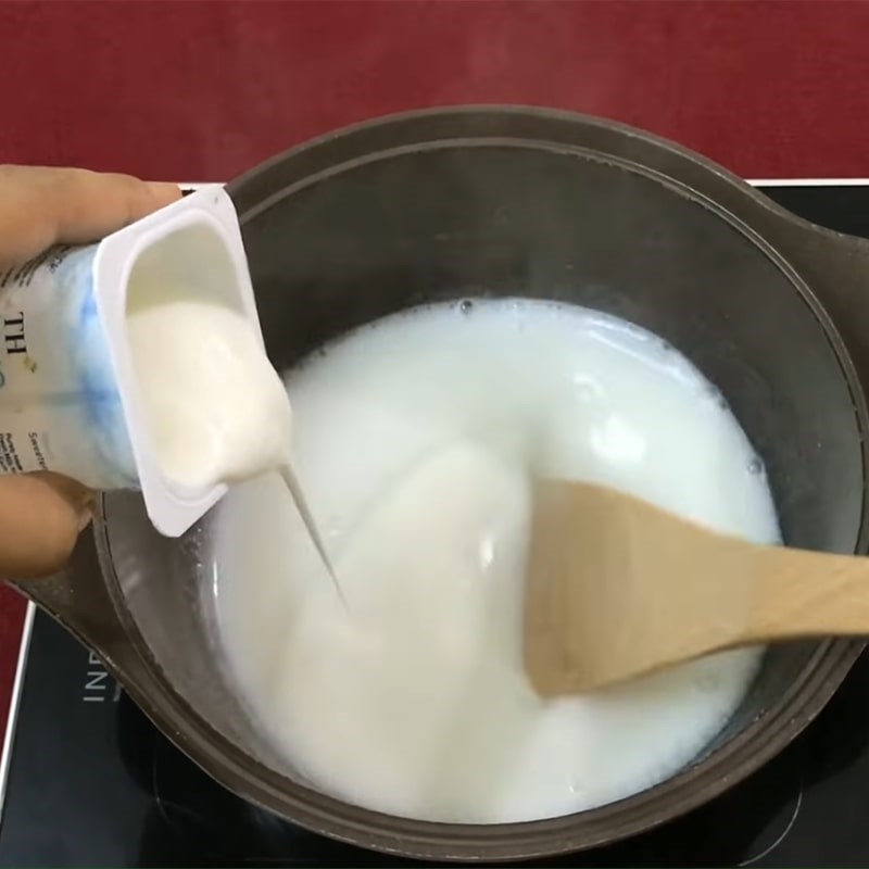 Bước 3 Nấu rau câu với sữa chua Rau câu chanh dây (chanh leo) sữa chua