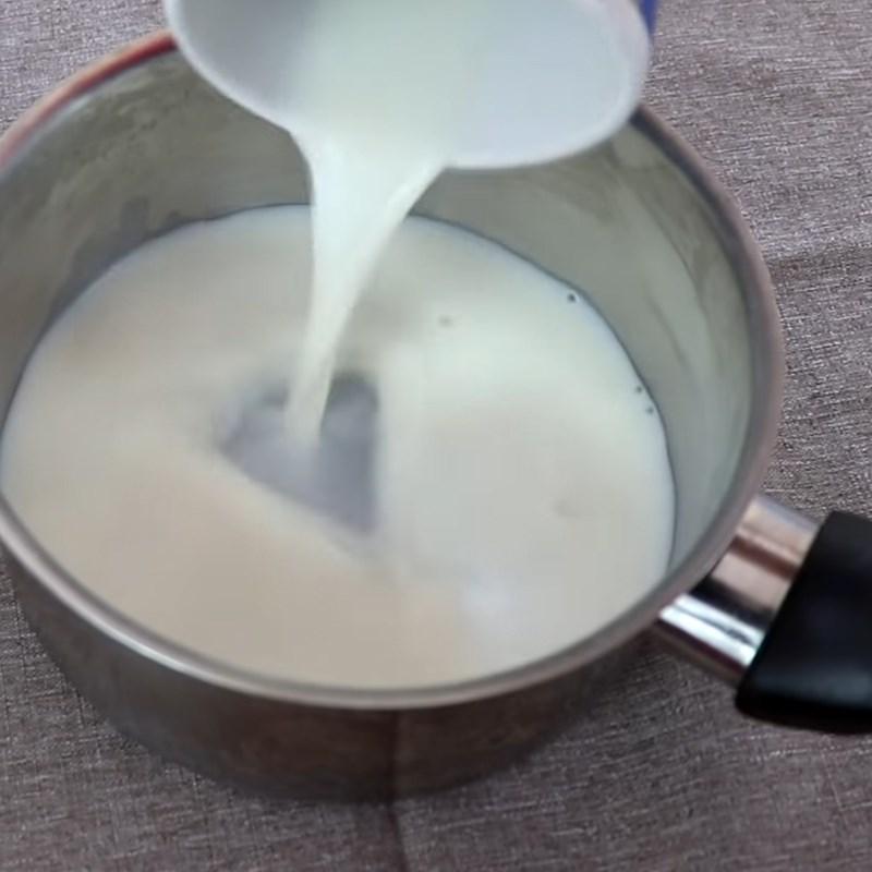Bước 3 Đun hỗn hợp sữa và gelatin Cheesecake trà xanh (matcha)