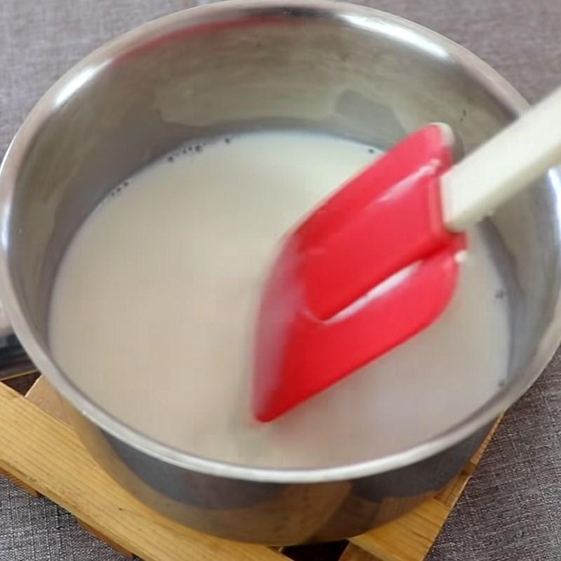 Bước 3 Đun hỗn hợp sữa và gelatin Cheesecake trà xanh (matcha)