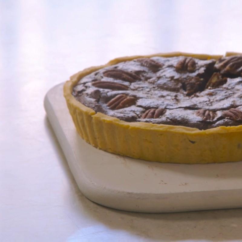 Bước 4 Xếp nhân và nướng bánh lượt 2 Bánh tart hồ nước nước moi socola - chocolate pecan pie