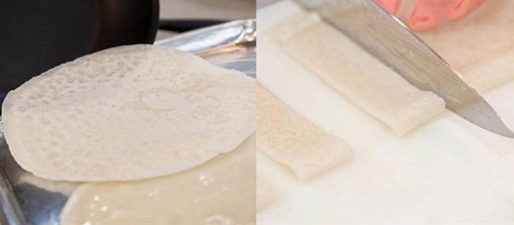 Bước 3 Cắt bánh phở Làm bánh phở từ bột gạo và bột năng